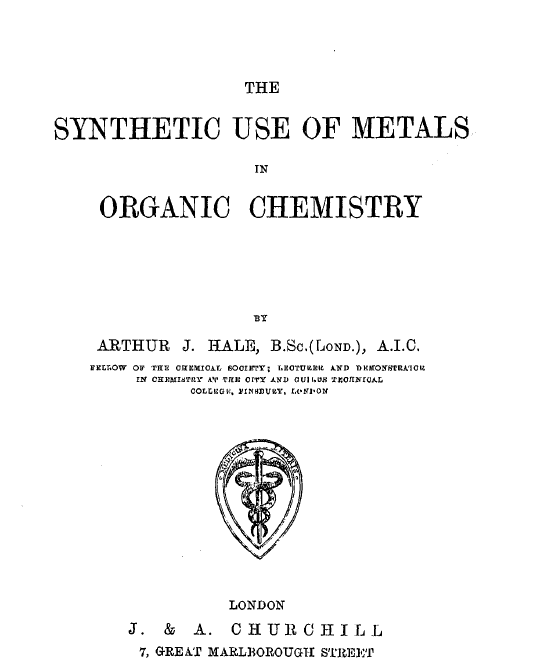 The Synthetic Use of Metals in Organic Chemistry.png