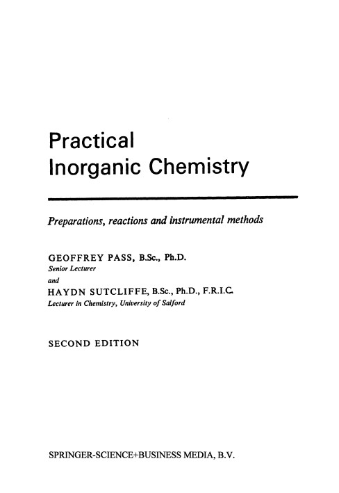 Practical Inorganic Chemistry By Geoffrey Pass.jpg